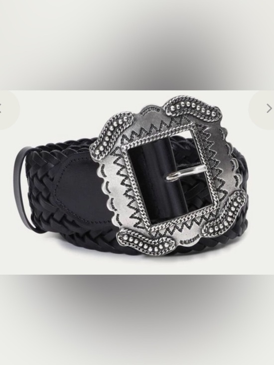 BA&SH Braided leather belt Braid In black, Size 75/US XS main image 8